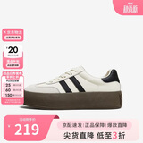 他她（TATA）新款复古增高厚底板鞋女平底德训阿甘鞋 米白/灰/黑（热卖） 36