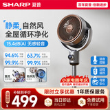 夏普风精灵空气循环扇电风扇落地扇家用卧室大风力静轻音一级能效净化甲醛语音电扇PJ-CD537A-H