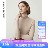 朗姿【C位针织 Basic衣橱】纯羊毛毛针织衫冬季新款修身长袖毛衣 珊瑚粉色 M