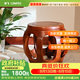JINFEI 劲飞红木家具缅甸花梨(学名:大果紫檀)实木圆凳子餐椅鼓凳换鞋凳古凳餐凳板凳缅花梨茶凳高33.5cm 聚宝雅等级
