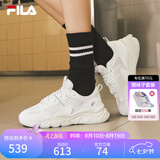 斐乐（FILA）火星1代丨2代老爹鞋女鞋休闲鞋男鞋情侣运动鞋子复古跑步鞋 微白/雨雾灰-F12W141116FWA 36.5