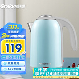 格来德（Grelide）电热水壶保温壶316L不锈钢恒温壶双层防烫一键控温家用烧水壶1.7L大容量防干烧结婚婚礼喜庆红 1.7L D1701K蓝-304电子恒温