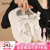 达芙妮官方厚底小白鞋女2026爆款女鞋软萌大头鞋子女休闲百搭帆布鞋女 云朵白【粗跟带-5cm显高厚底】 36