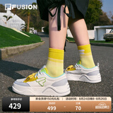 FILAFUSION 斐乐潮牌女鞋【章昊同款】帆布鞋女运动鞋滑板鞋 奶白/精灵绿-GG 37.5