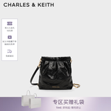 CHARLES&KEITH迷你菱格流浪包单肩斜挎双肩包包女包七夕礼物送女友CK2-60782390 【S号】Black黑色 S