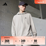 adidas休闲加厚毛圈连帽卫衣套头衫男女秋冬阿迪达斯官方轻运动   金属灰   3XL