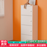 雅美乐 书架落地简易书柜带门卧室书房阳台飘窗置物小柜子 四门