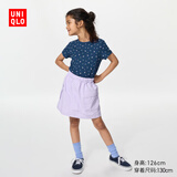 优衣库童装女童休闲迷你裙裤短裙短裤483329 70 浅紫色 160
