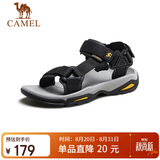 骆驼（CAMEL）户外沙滩鞋凉鞋涉水平底凉鞋男 A822162412 黑色 42