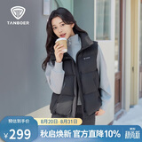 坦博尔时尚短款立领女士短款百搭羽绒马甲TB5330152D 黑色  S (160) 