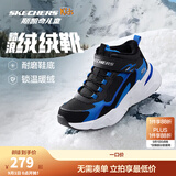 Skechers斯凯奇儿童秋冬休闲男女童二棉鞋轻质加绒保暖靴405222L/302583L 男童/黑色/宝蓝色/BKRY 35