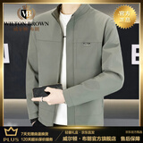 威尔顿·布朗（WILTON BROWN）轻奢高档男士夹克立领外套2026春秋季新款潮流短款夹克男百搭休闲 豆绿色【春秋款】 XL 【约145-160斤】