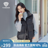 坦博尔时尚短款立领女士短款百搭羽绒马甲TB5330152D 黑色  S (160) 