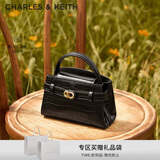 CHARLES&KEITH鳄鱼纹手提包斜挎婚包包女包生日礼物送女友CK2-50270880-1