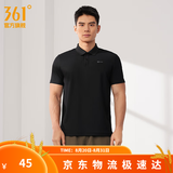 361°polo衫男2026年夏季新款休闲透气短袖情侣运动翻领t恤女父亲节 【男款】超级黑 2XL