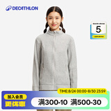 迪卡侬（DECATHLON）户外透湿抓绒女加厚摇粒绒抓绒衣保暖外套冲锋衣内胆MH100 全拉链-浅灰色 S