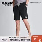 千纸鹤男装五分裤夏季新品青年男士松紧腰抽绳休闲短裤男90225 01A黑色 XL