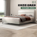 雅兰（AIRLAND）床架现代简约软床主卧室家具双人大床 巴黎之夜(英伦灰) 1.8*2米