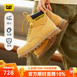 卡特（CAT）经典大黄靴马丁靴男鞋牛皮钢头防护户外工装靴子男 黄色P89162 43