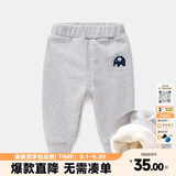 嘟嘟家宝宝裤子加厚冬装男新生儿童裤女童打底裤冬季儿童加绒裤婴儿vip 灰色 80