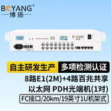 博扬（BOYANG）PDH光端机8E1 8路2M+4路以太网 FC单纤20公里 机架式 1对价 BY-8E1-4E