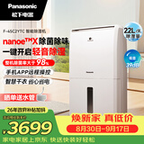 松下（Panasonic）除湿机家用抽湿机 除湿量22升/天50㎡ nanoeX净化除菌  回南天轻音干衣 APP控制 F-45C2YTC