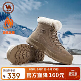 骆驼牌 雪地靴登山防寒保暖加绒工装情侣懒人毛毛鞋P14W307607沙色42