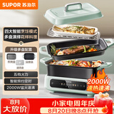 苏泊尔（SUPOR）电火锅 电煮锅电蒸锅 多功能烤鱼烤肉电热锅 火锅专用锅 分体家用电炖锅 多用途料理锅H3423FC862