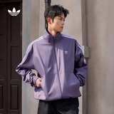 adidas通勤百搭三条纹休闲运动夹克外套男女春秋阿迪达斯三叶草   暗紫罗兰 (推荐选大一码)   S