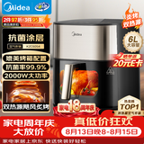 美的（Midea）空气炸锅 蒸烤一体 可视窗口 上下双热源免翻面 多功能家用 实用大容量6L 金属内腔KZC6054