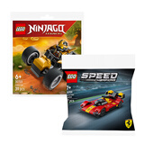 乐高（LEGO）积木30709 ferrari499P超级跑车+30723 忍者寇的战车 双组套