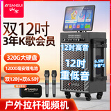 山水（SANSUI）TD128 双12吋广场舞音响带显示屏家庭ktv音响套装2026新款卡拉ok功放一体机户外K歌直播音箱视频机