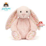 Jellycat害羞乳白色邦尼兔动物毛绒玩偶安抚玩偶娃娃送礼七夕情人节礼物 花布胭脂粉色邦尼兔（彻蕊） Medium