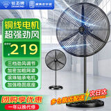 钻石牌（DIAMOND）工业电风扇铜线电机强力落地扇大功率家商用工厂车间学校立式摇头牛角扇 650款塑钢叶三档旋钮