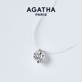 AGATHA/瑷嘉莎 人鱼之泪项链女款【生日礼物】送女友闺蜜高级感锁骨链 加长款（42CM-大号2.96克拉）