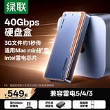 绿联40Gbps硬盘盒 兼容雷雳雷电5/4/3/USB4 M.2 NVMe移动硬盘盒 适用苹果Macmini笔记本接SSD固态D703