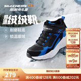 Skechers斯凯奇儿童秋冬休闲男女童二棉鞋轻质加绒保暖靴405222L/302583L 男童/黑色/宝蓝色/BKRY 30