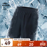 鸿星尔克短裤男夏季透气宽松健身跑步速干休闲男士短裤男裤运动裤子五分裤 【吸湿速干短裤男】正黑 4XL