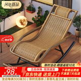 依恋达摇摇椅藤椅躺椅老人午休午睡椅子阳台家用逍遥椅户外休闲懒人摇椅 香槟色【经典款 钜惠冲量】