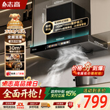 志高（CHIGO）【政府补贴15%】抽油烟机顶吸家用欧式油烟机 30m³大吸力变频静音智能语音自清洗 TB2 可配燃气灶