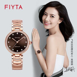 飞亚达（FIYTA） 手表女高圆圆同款心弦系列女士镶钻机械表轻奢生日礼物送女友 【商场热卖款】咖色盘
