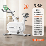 立久佳动感单车自发电家用智能调阻运动健身器材室内自行车 追风MINI 插电版/32档智能调阻/电子旋钮/数据显示/月光白