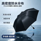 鹏境雨伞折叠遮阳伞防晒晴雨两用加厚男女加固太阳伞 黑色【手动】