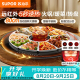 苏泊尔（SUPOR）多功能暖菜板 火锅+饭菜保温板 圆形加热菜板  80CM可旋转餐桌转盘  BZ80RH851J