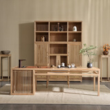 苏木轩 新中式茶桌椅组合 禅意泡茶桌 实木功夫茶台 原木色泡茶桌 茶道桌茶艺桌 茶室家具定制YA17 主椅