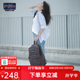 JANSPORT杰斯伯书包轻便双肩包男女旅行包简约背包电脑包学生校园 4QUEDMX质感灰-隔层+侧袋
