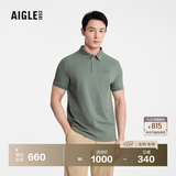 AIGLE艾高轻奢短袖T恤春夏经典款速干吸湿COOLMAXpolo衫上衣男 迷迭绿 AW601 L (180/96A)