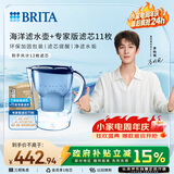 碧然德（BRITA）过滤净水器 家用滤水壶 净水壶 海洋系列 去水垢专家版滤芯11枚 环保加固包装