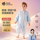 贝肽斯婴儿睡袋暖姜恒温儿童分腿睡袋婴幼儿防踢被睡衣四季双层 原野M