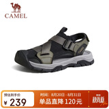 骆驼（CAMEL）户外休闲魔术贴包头洞洞沙滩运动凉鞋男 G14M076677 曙光绿/黑 42